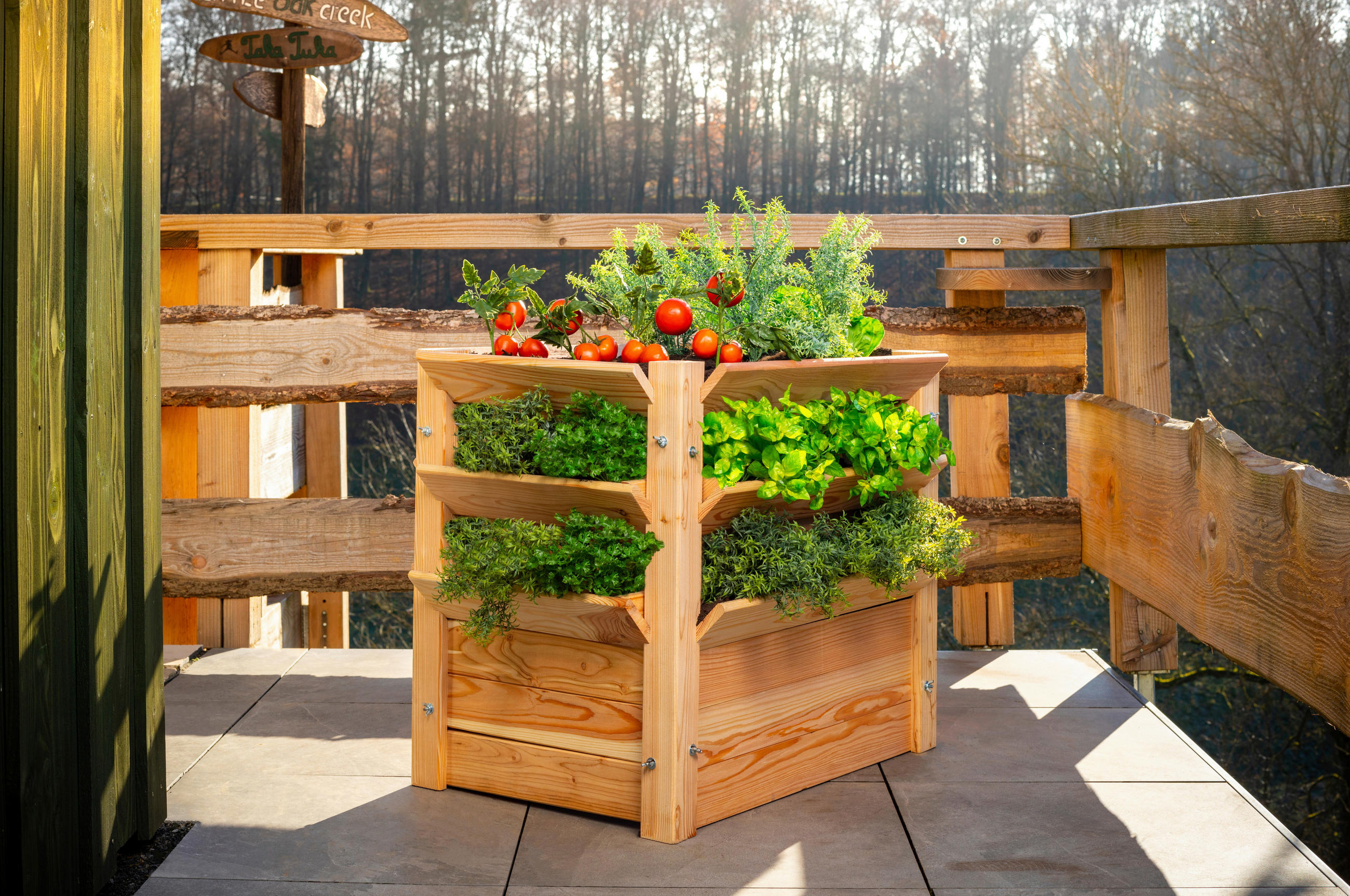 HOCHBEET  - Lärchefarben, Basics, Holz (90/73/65cm) - Ambia Garden