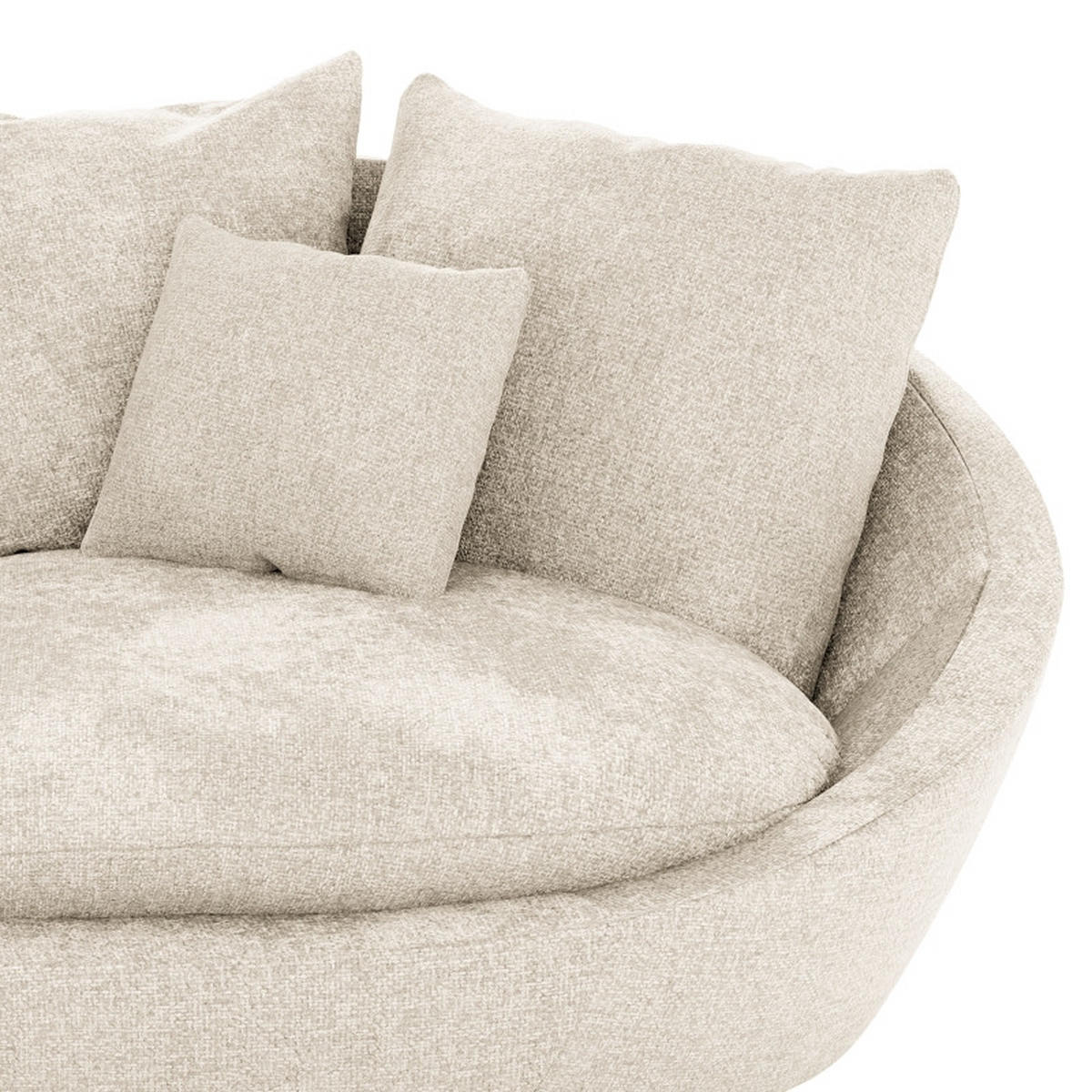BIGSOFA in Chenille Silberfarben  - Silberfarben/Schwarz, Modern, Kunststoff/Textil (237/87/131cm) - Trendmanufaktur
