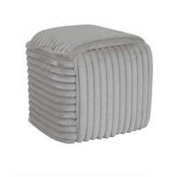 HOCKER Samt Grau  - Grau, Trend, Kunststoff/Textil (46/46/42cm) - Ambia Home