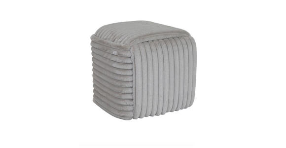 HOCKER Samt Grau  - Grau, Trend, Kunststoff/Textil (46/46/42cm) - Ambia Home