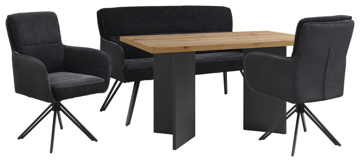 STUHL-SET - Schwarz, MODERN, Textil/Metall (62/94/70cm) - MID.YOU