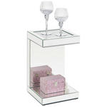 BEISTELLTISCH in Glas, Holzwerkstoff 30,5/30,5/50,5 cm  - Silberfarben, Design, Glas/Holzwerkstoff (30,5/30,5/50,5cm) - Xora