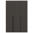 DREHTÜRENSCHRANK 151/223/61 cm,  in Graphitfarben, 3-türig  - Schwarz/Graphitfarben, Basics, Holzwerkstoff/Metall (151/223/61cm) - Novel