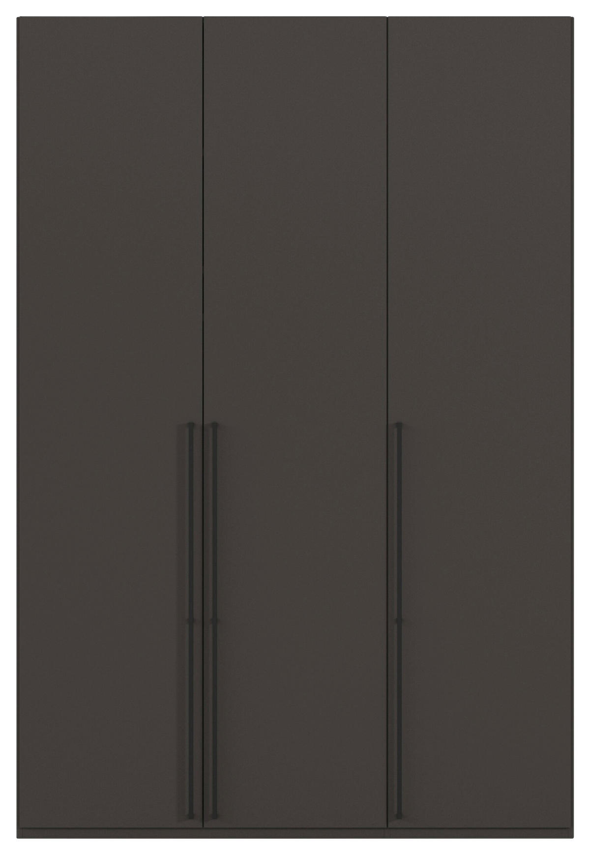 DREHTÜRENSCHRANK 151/223/61 cm,  in Graphitfarben, 3-türig  - Schwarz/Graphitfarben, Basics, Holzwerkstoff/Metall (151/223/61cm) - Novel