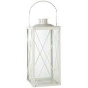 LATERNE - Weiß, Design, Glas/Metall (15/30/15cm) - Ambia Home