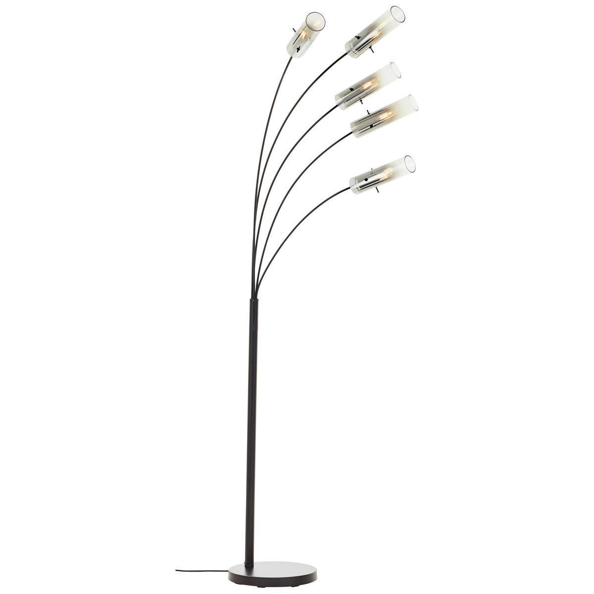 BOGENLEUCHTE    - Schwarz/Grau, Design, Glas/Metall (200cm) - Brilliant