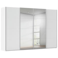 SCHWEBETÜRENSCHRANK 322/223/68 cm 4-türig Weiß  - Alufarben/Weiß, Basics, Glas/Holzwerkstoff (322/223/68cm) - Novel
