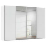 SCHWEBETÜRENSCHRANK 322/223/68 cm 4-türig Weiß  - Alufarben/Weiß, Basics, Glas/Holzwerkstoff (322/223/68cm) - Novel