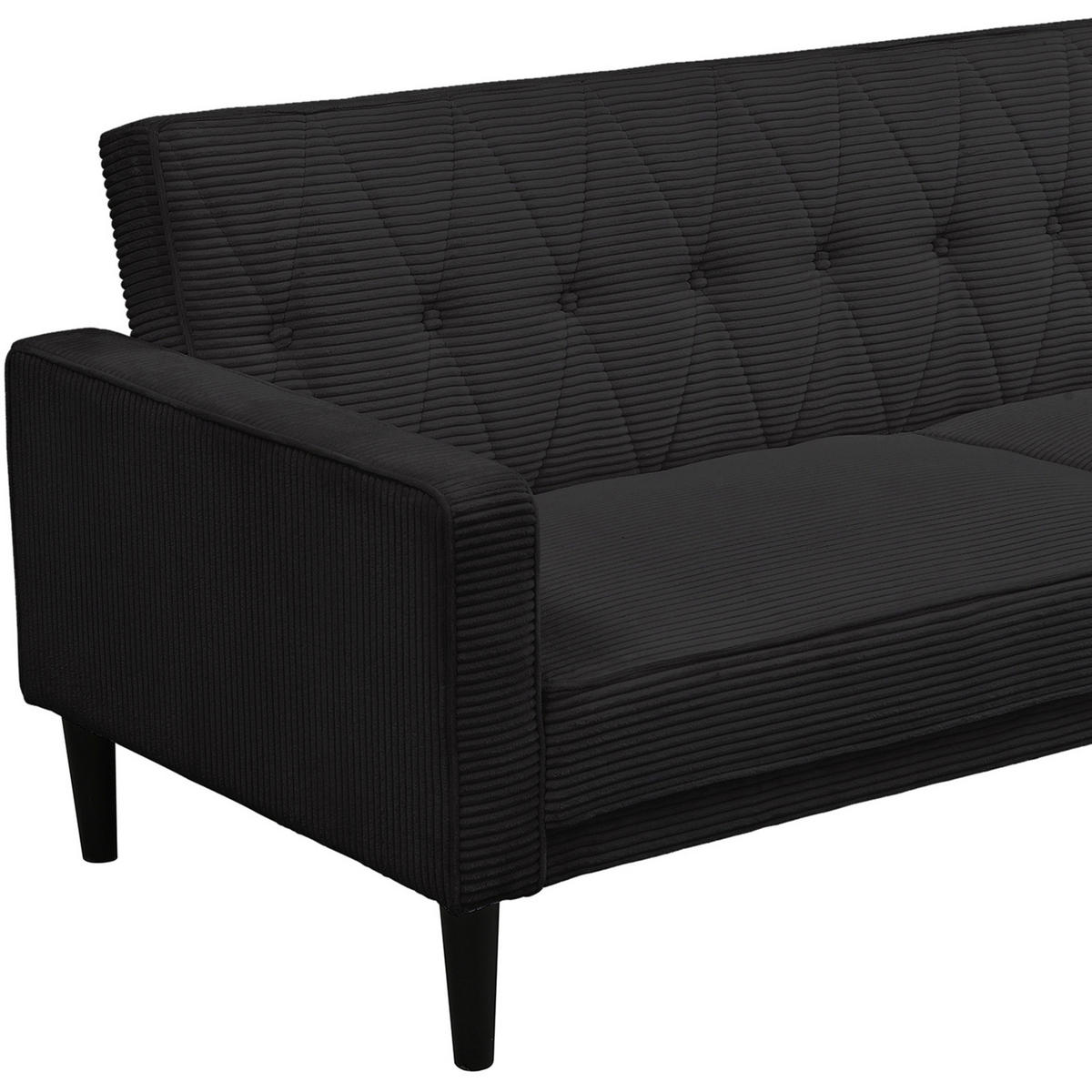SCHLAFSOFA Cord Anthrazit  - Anthrazit/Braun, Basics, Holz/Textil (213/81/86cm) - Livetastic