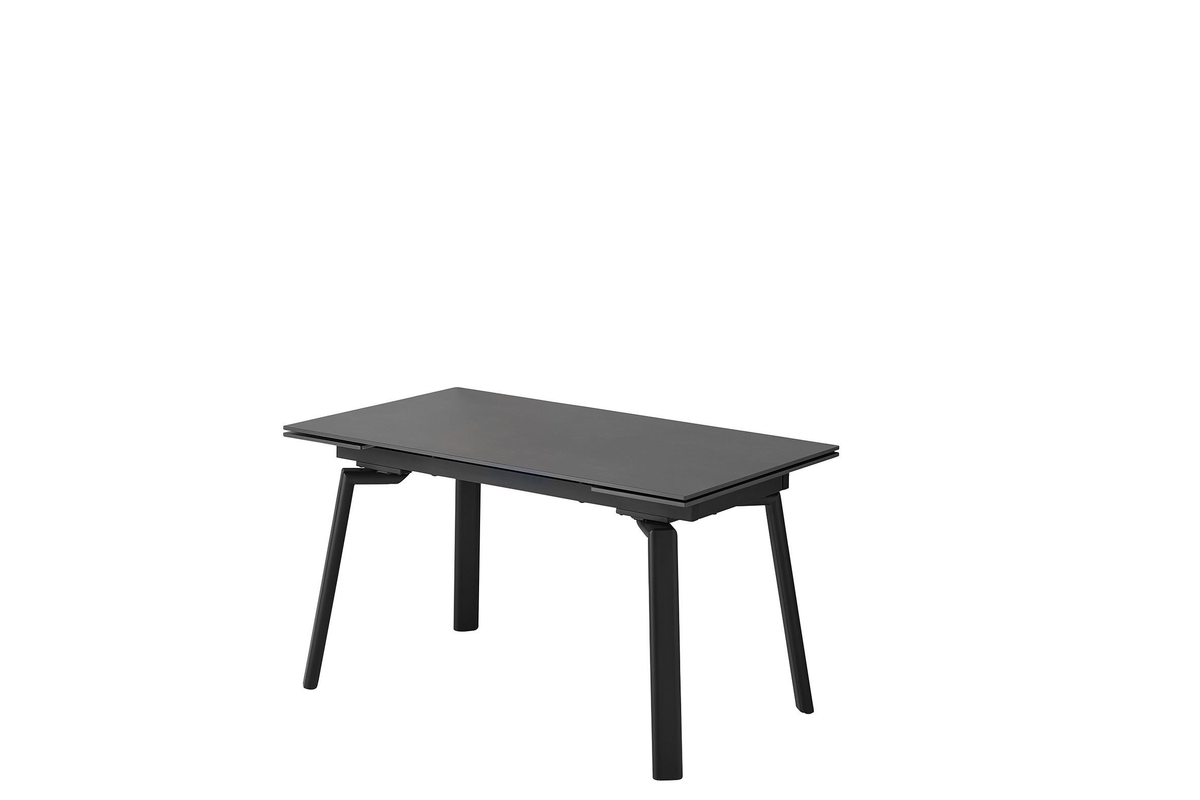 ESSTISCH Anthrazit, Schwarz  ausziehbar  - Anthrazit/Schwarz, MODERN, Keramik/Metall (140/80/76cm) - MID.YOU