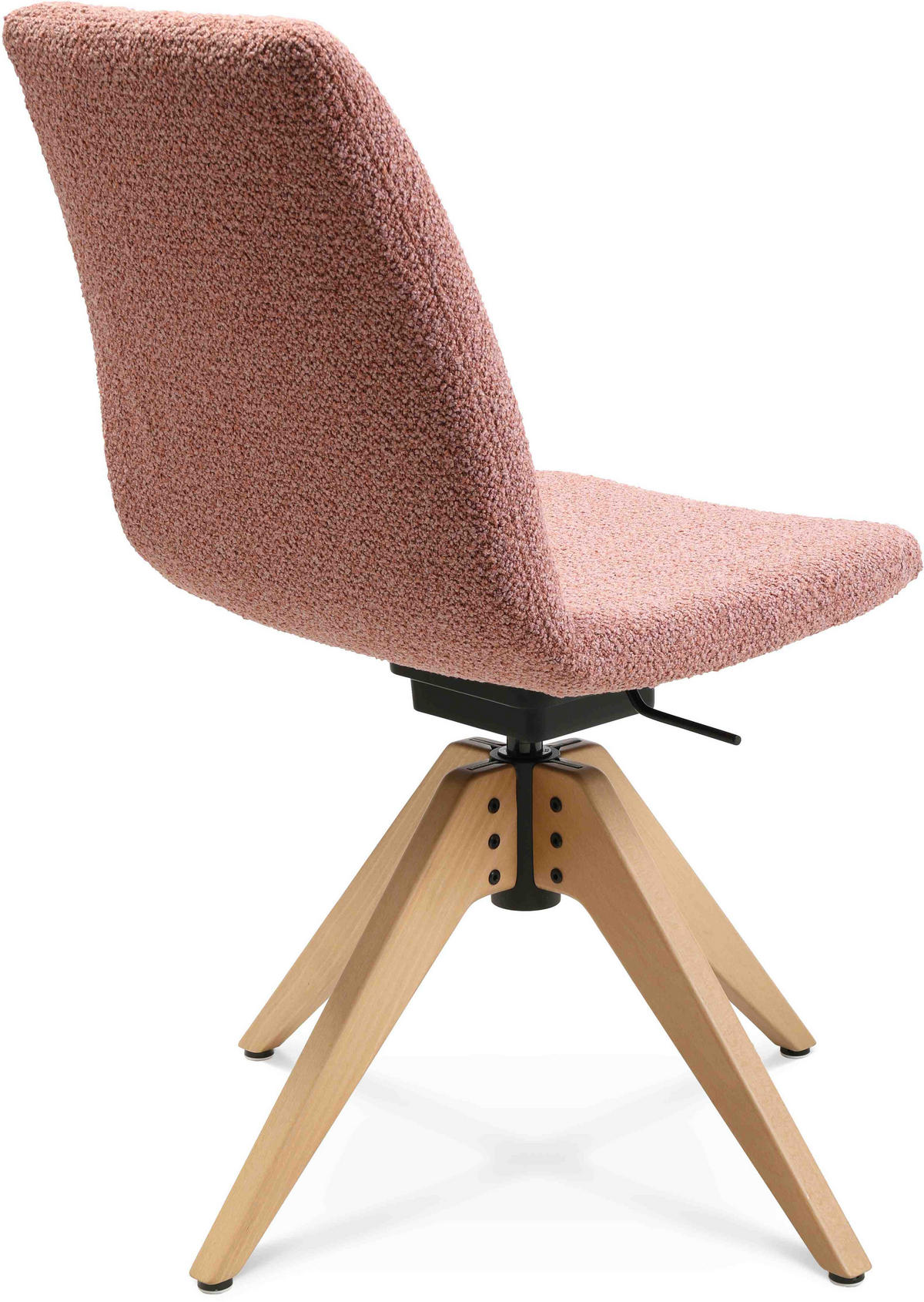 STUHL  in Flachgewebe  - Eichefarben/Rosa, Design, Holz/Textil (46/82,5-85,25/55cm) - Johann Jakob