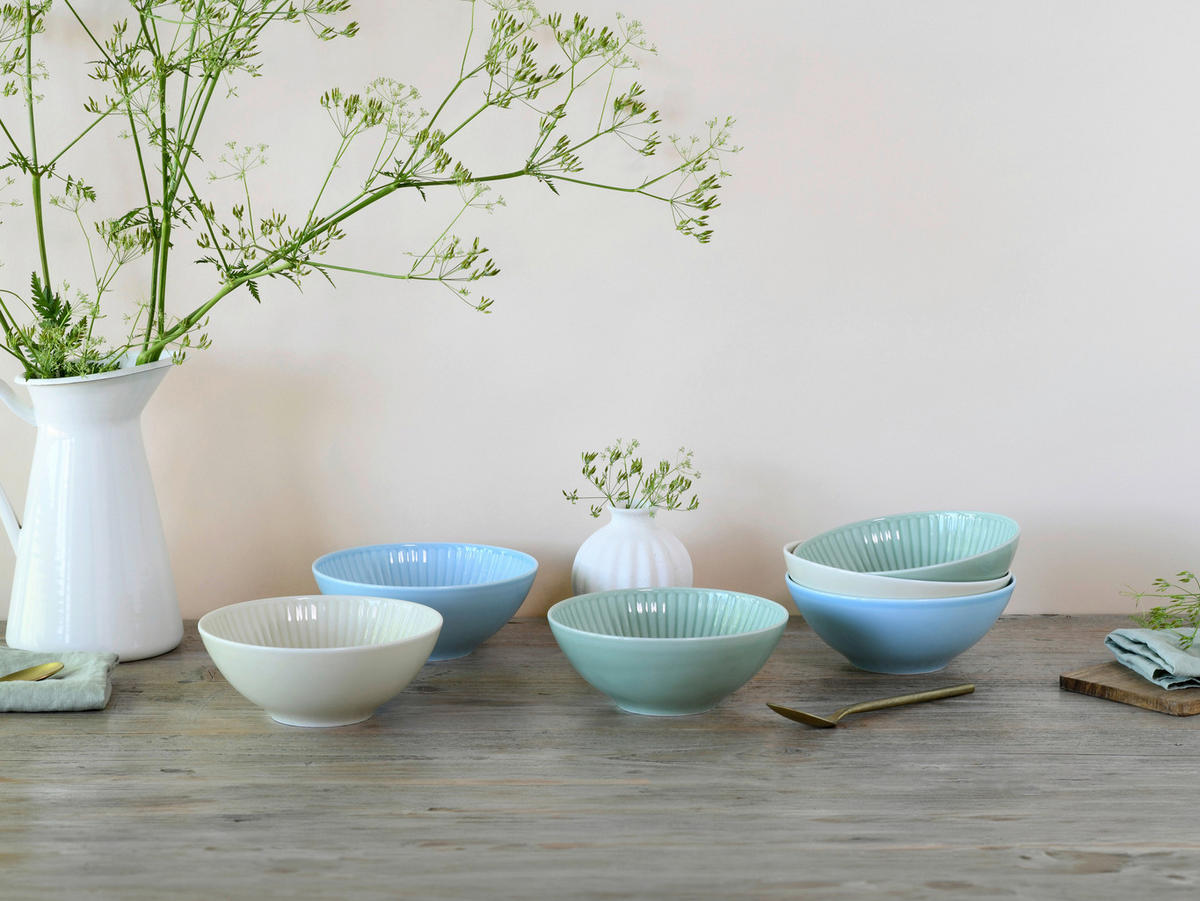 SKÅLSET 6 delar Valencia   - pastellgrön/cremefärgad, Basics, keramik - Creatable