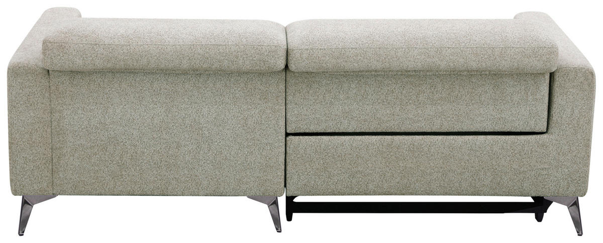 ECKSOFA Beigebraun Chenille  - Chromfarben/Beigebraun, Design, Textil/Metall (218/173cm) - Carryhome