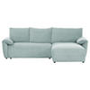ECKSOFA in Cord Mintgrün  - Schwarz/Mintgrün, Konventionell, Kunststoff/Textil (266/180cm) - MID.YOU