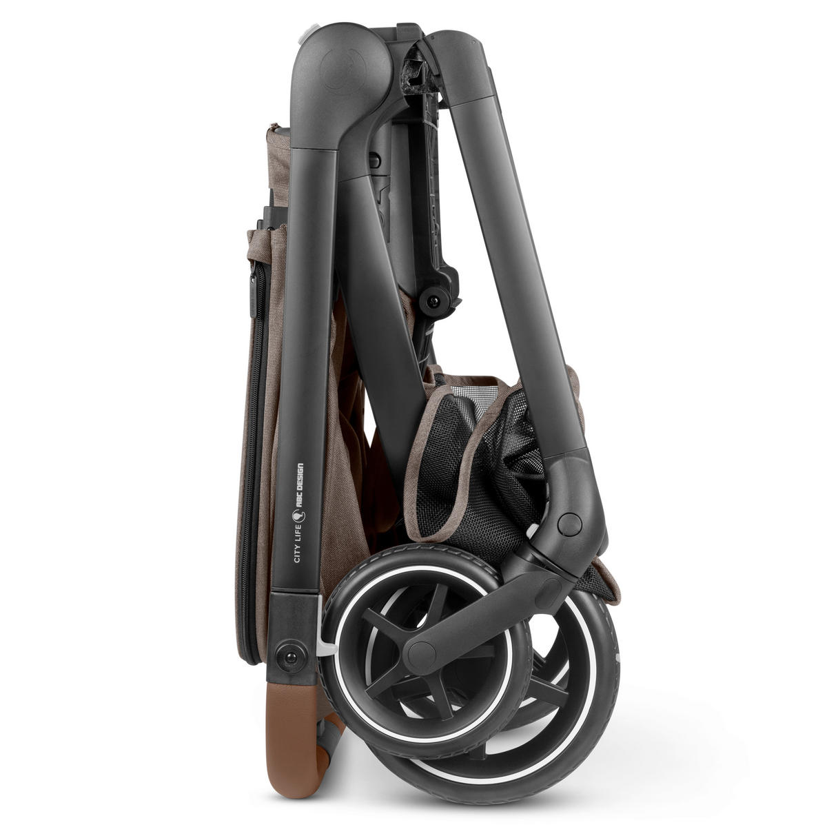 KINDERWAGENSET  City Life All in One Set  Nature  - Graubraun/Schwarz, Basics, Textil/Metall (82/52/107,5cm) - ABC Design