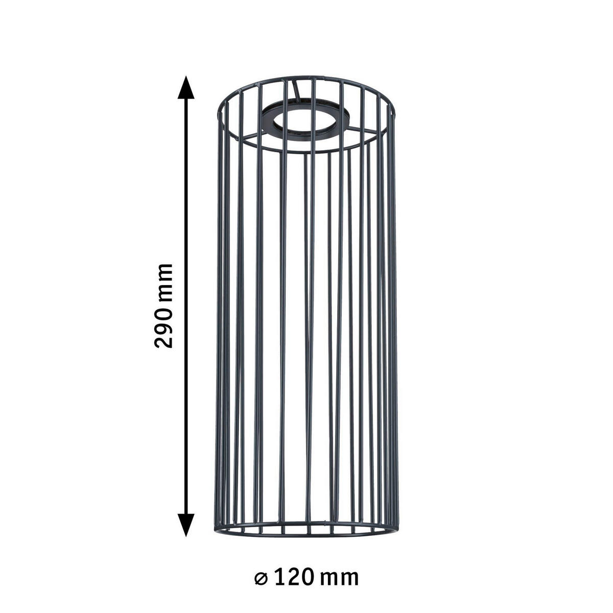 SCHIENENSYSTEM-LEUCHTENSCHIRM 12/29 cm   - Anthrazit, Basics, Metall (12/29cm) - Paulmann