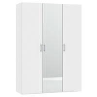 DREHTÜRENSCHRANK  in Weiß  - Chromfarben/Weiß, Design, Glas/Holzwerkstoff (152/195/59cm) - Boxxx