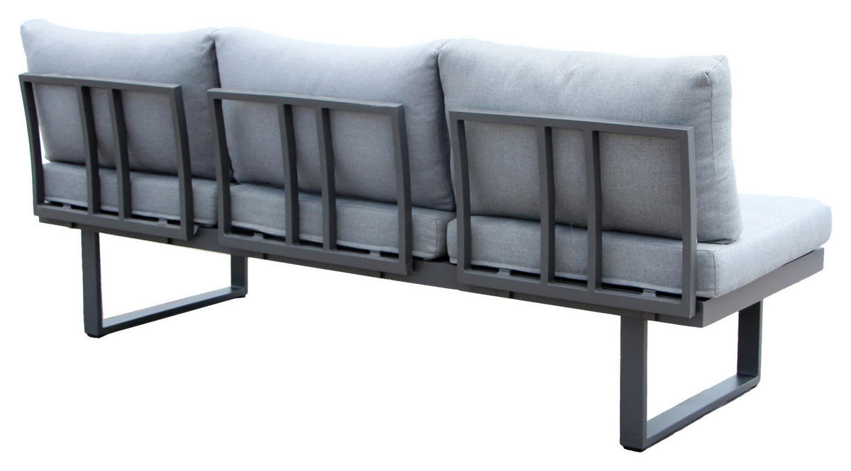 LOUNGEGARNITUR Aluminium  - Anthrazit/Grau, MODERN, Kunststoff/Metall (210/68/77/76cm) - Ambia Garden