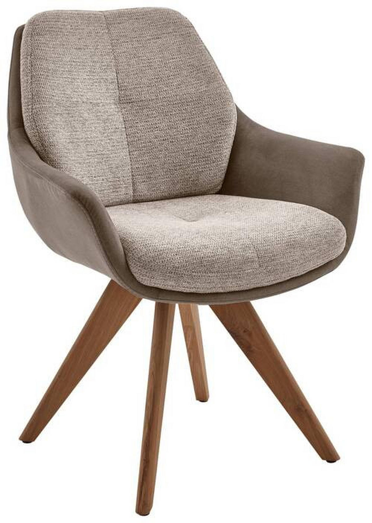 ARMLEHNSTUHL  in Webstoff, Mikrofaser  - Taupe/Wildeiche, Design, Holz/Textil (62/83,5/65cm) - Valnatura
