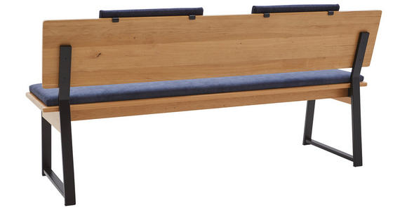 SITZBANK 180/85/56 cm  in Blau, Schwarz, Wildeiche  - Blau/Wildeiche, KONVENTIONELL, Holz/Textil (180/85/56cm) - Valnatura