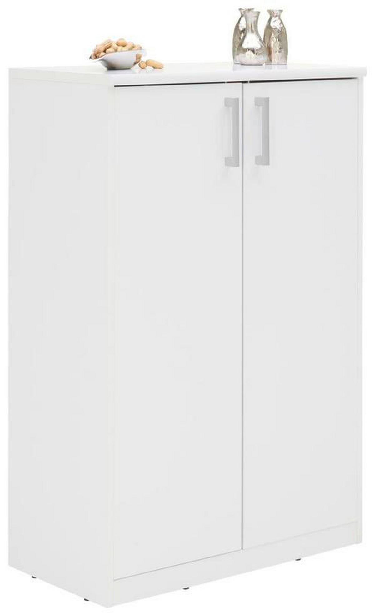 KOMMODE 72/110/36 cm  in Weiss  - Weiss/Silberfarben, Konventionell, Holzwerkstoff/Kunststoff (72/110/36cm) - Xora