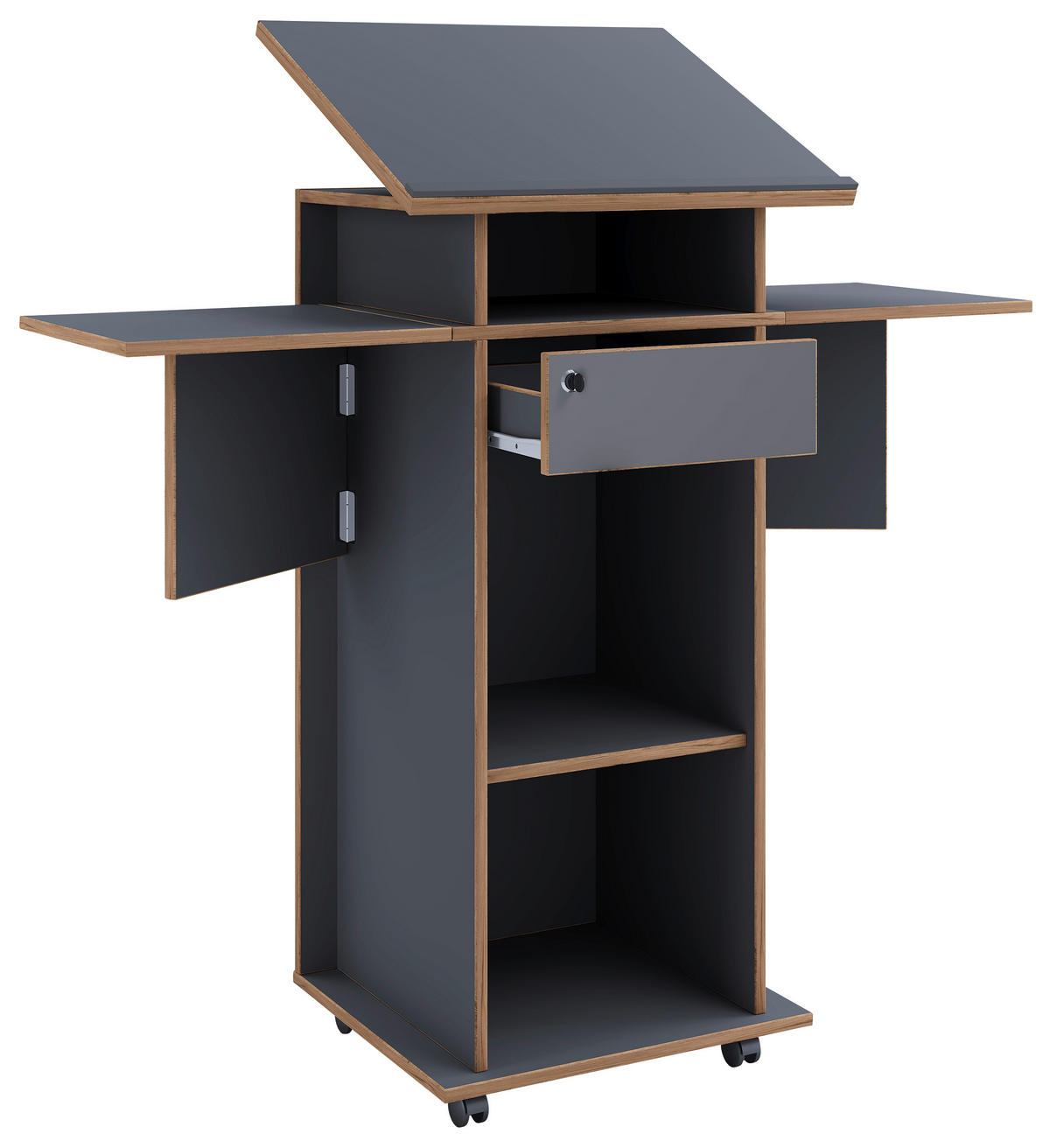 STEHPULT   - Honigeiche/Anthrazit, Design, Holzwerkstoff (123/128/44cm) - MID.YOU