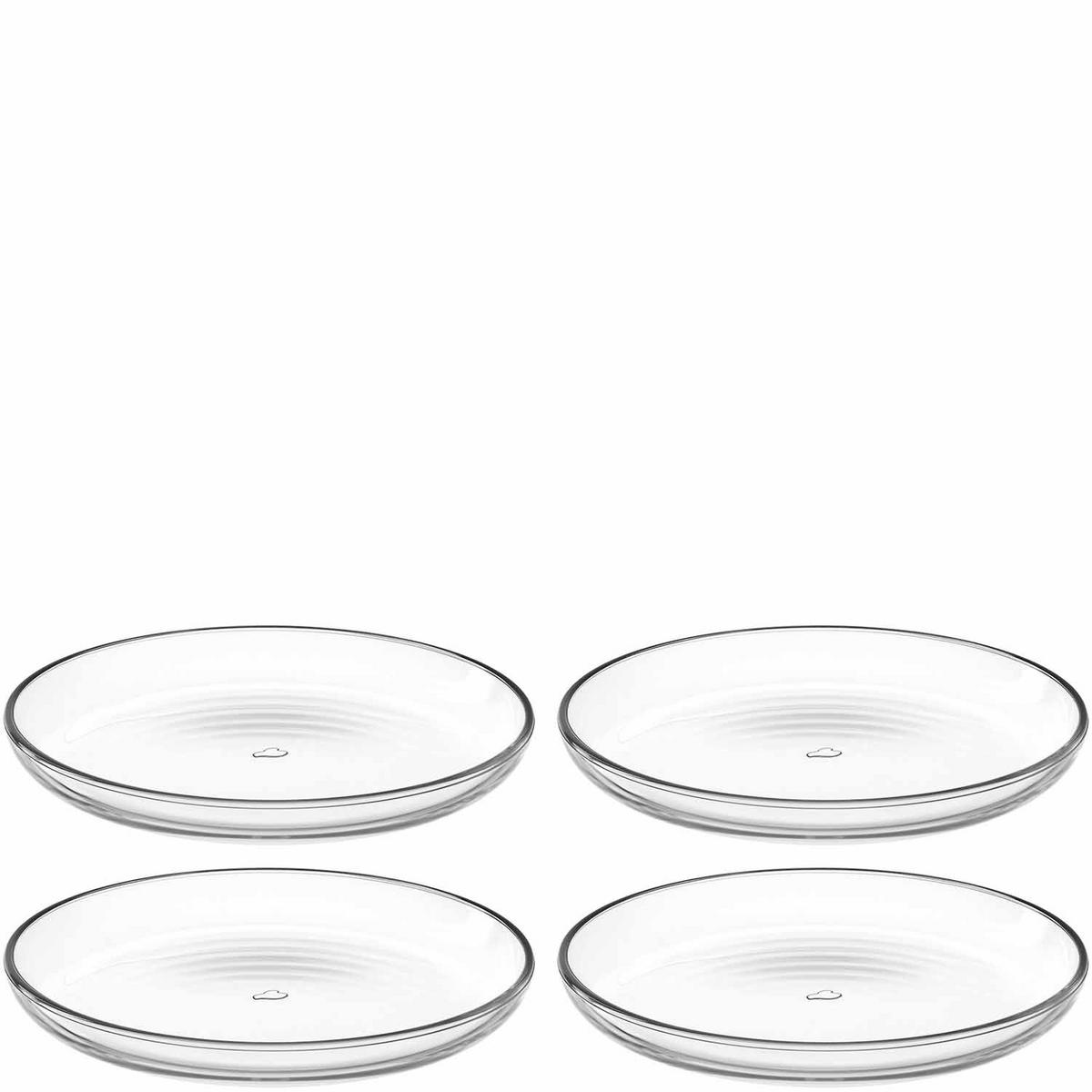 TELLERSET Cucina 4-teilig  - Transparent, Design, Glas (18,00/2,10/18,00cm) - Leonardo