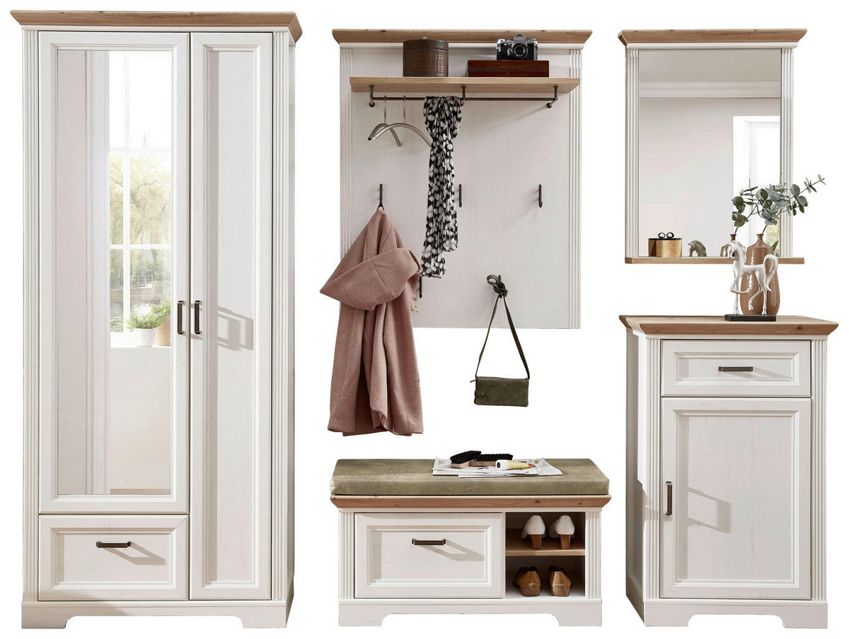 GARDEROBE 5-teilig  in 281/204/41 cm  - Eiche Artisan/Pinienfarben, ROMANTIK / LANDHAUS, Holzwerkstoff (281/204/41cm) - Landscape