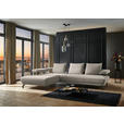 ECKSOFA in Chenille Greige  224/305 cm  - Greige/Schwarz, Design, Textil/Metall (224/305cm) - Dieter Knoll