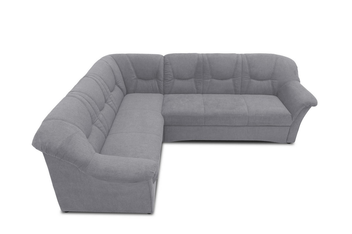 ECKSOFA Dunkelgrau Mikrofaser  - Dunkelgrau/Schwarz, KONVENTIONELL, Kunststoff/Textil (190/240cm) - MID.YOU