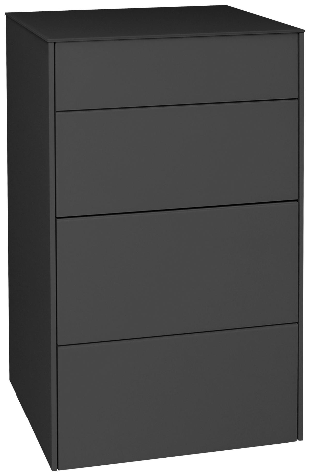 KOMODA, antracitová, 52/89/42 cm - černá/antracitová, Design, kompozitní dřevo/plast (52/89/42cm) - Novel