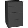 KOMMODE Imola in 52/89/42 cm - Anthrazit/Schwarz, Design, Glas/Holzwerkstoff (52/89/42cm) - Novel