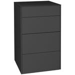 KOMMODE Imola  in 52/89/42 cm  - Anthrazit/Schwarz, Design, Glas/Holzwerkstoff (52/89/42cm) - Novel