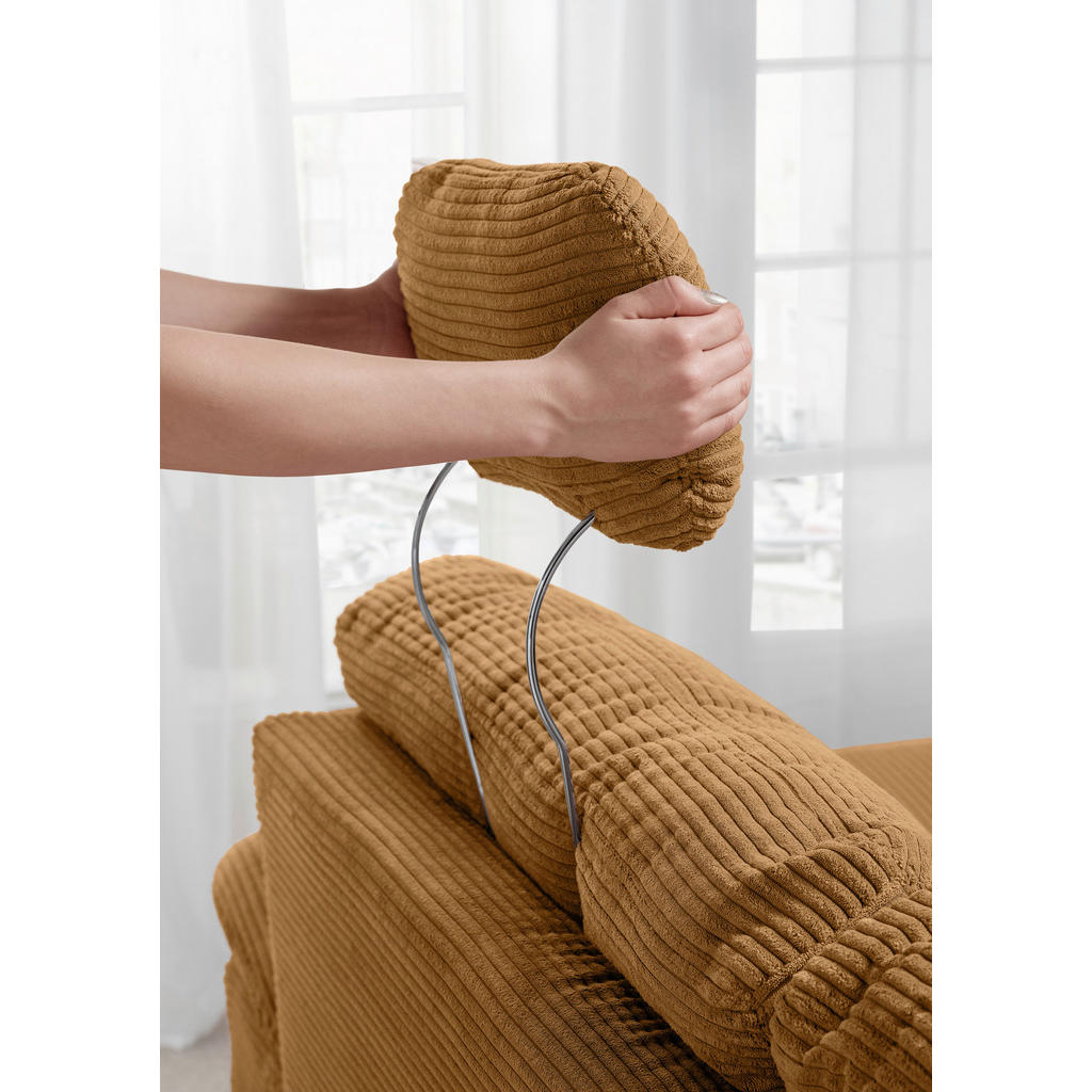 Thumbnail - Livetastic Wohnlandschaft, Gold, Textil, Buche, 6-Sitzer, Füllung: Schaumstoff, Ottomane rechts, U-Form, 338-352x206 cm,...