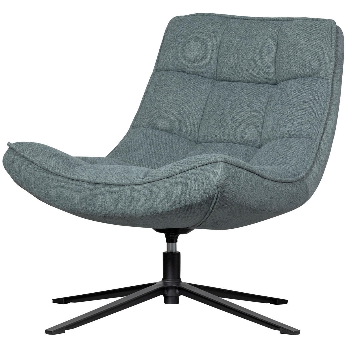 SESSEL in Webstoff Blau  - Blau/Schwarz, Design, Textil/Metall (74/84/86cm) - Livetastic