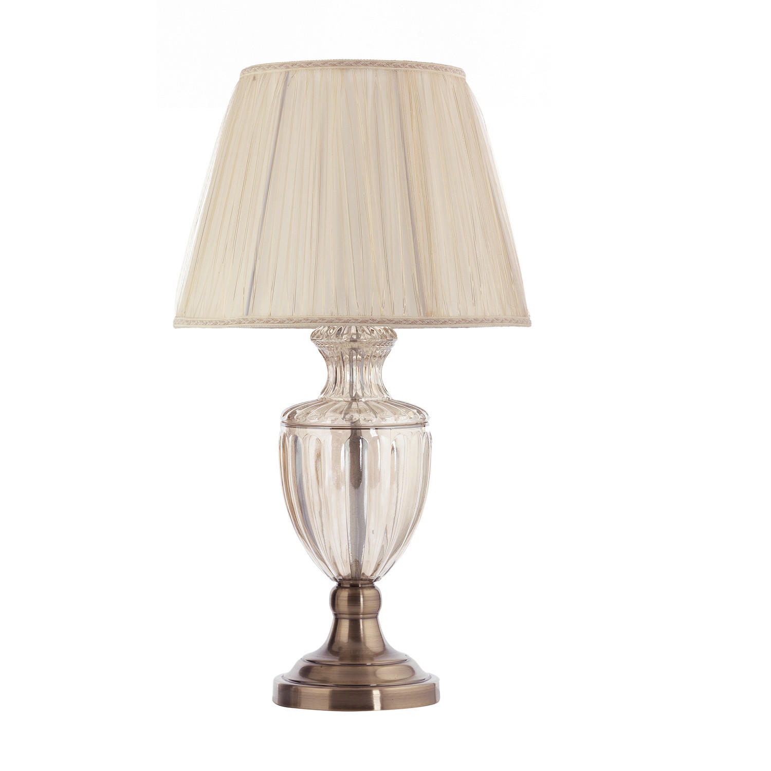 TISCHLEUCHTE 32/32/63 cm   - Messingfarben/Bernsteinfarben, KONVENTIONELL, Glas/Kunststoff (32/32/63cm)