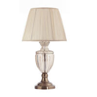 TISCHLEUCHTE 32/32/63 cm   - Messingfarben/Bernsteinfarben, KONVENTIONELL, Glas/Kunststoff (32/32/63cm)