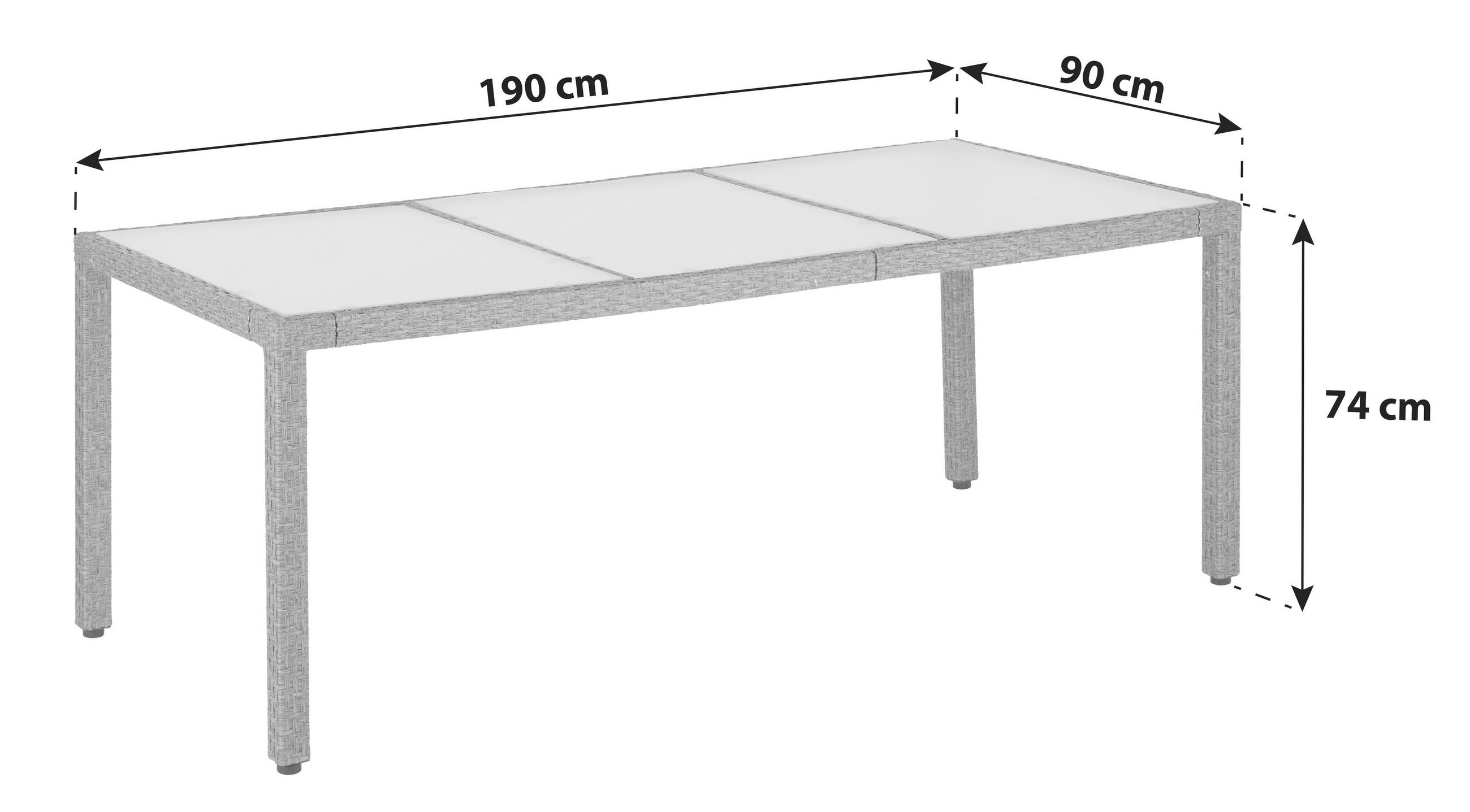 GARTENSET beschichtet Stahl  - Braun/Grau, MODERN, Glas/Kunststoff - Ambia Garden