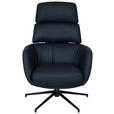 RELAXSESSELSET in Leder Schwarz  - Schwarz, Design, Leder/Metall (73/110/87cm) - Dieter Knoll