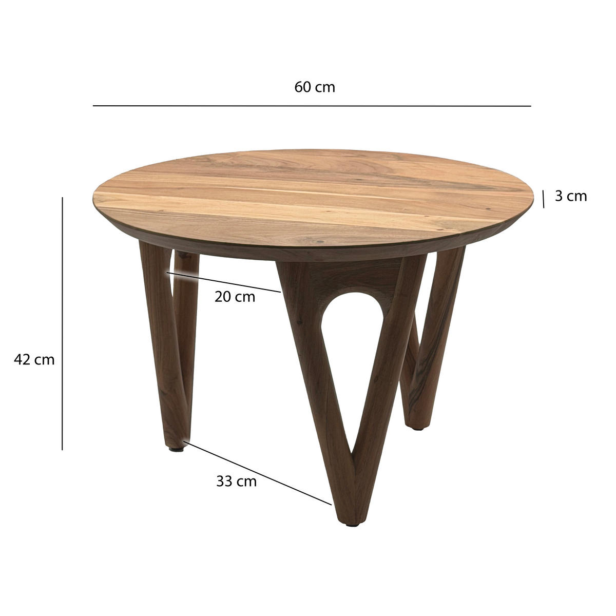KLUBSKA MIZA, barve akacije  - barve akacije, Design, les (60/42/60cm) - Livetastic