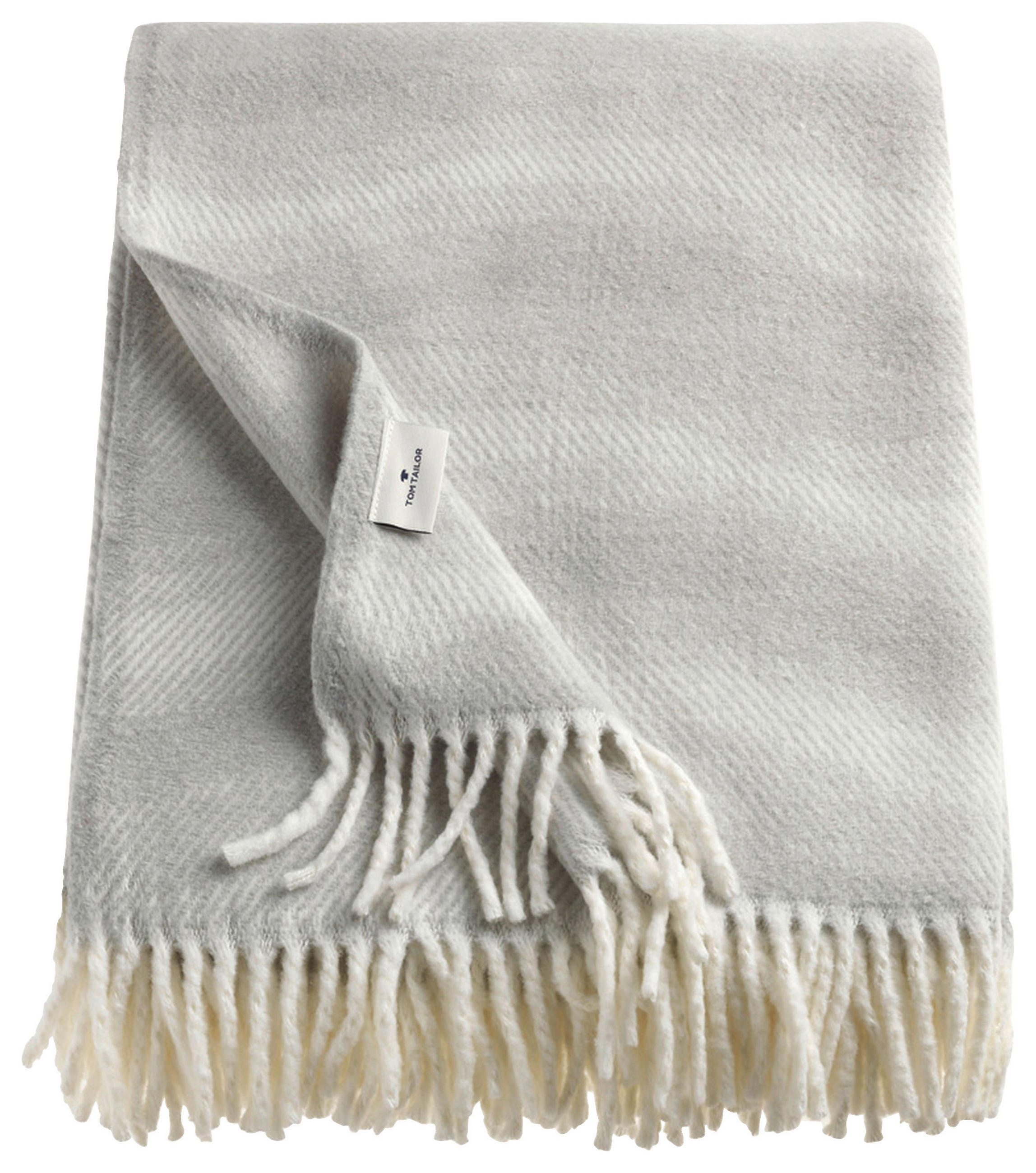 PLÄD 140/200 cm - ljusgrå/grå, Klassisk, textil (140/200cm) - Tom Tailor