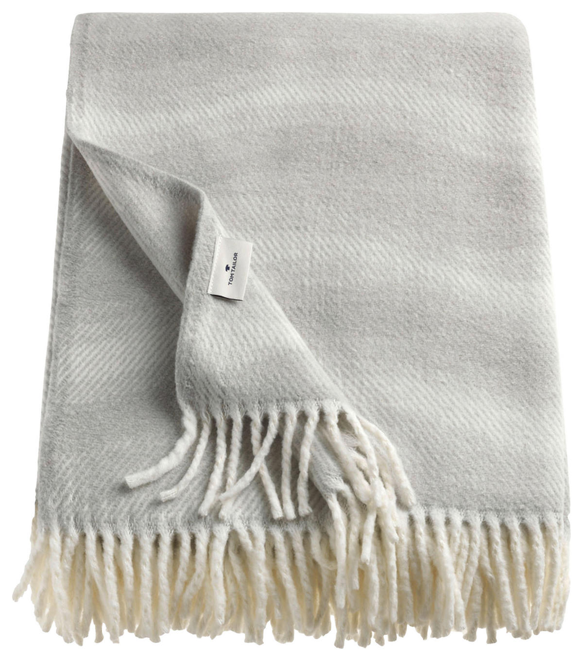 PLÄD 140/200 cm  - ljusgrå/grå, Klassisk, textil (140/200cm) - Tom Tailor