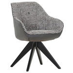 ARMLEHNSTUHL  Stoffauswahl, Sitzfläche 360° drehbar, Gestellauswahl, automatische Rückholfunktion Chenille, Lederlook  - Schwarz/Weiß, KONVENTIONELL, Holz/Textil (60/83/65cm) - Novel