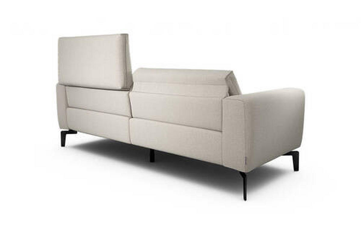 2,5-SITZER in Chenille Naturfarben  - Schwarz/Naturfarben, Design, Textil/Metall (220/86/86-94cm) - SENSOO