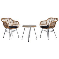 BALKONSET  - Dunkelgrau/Naturfarben, MODERN, Glas/Kunststoff - Ambia Garden