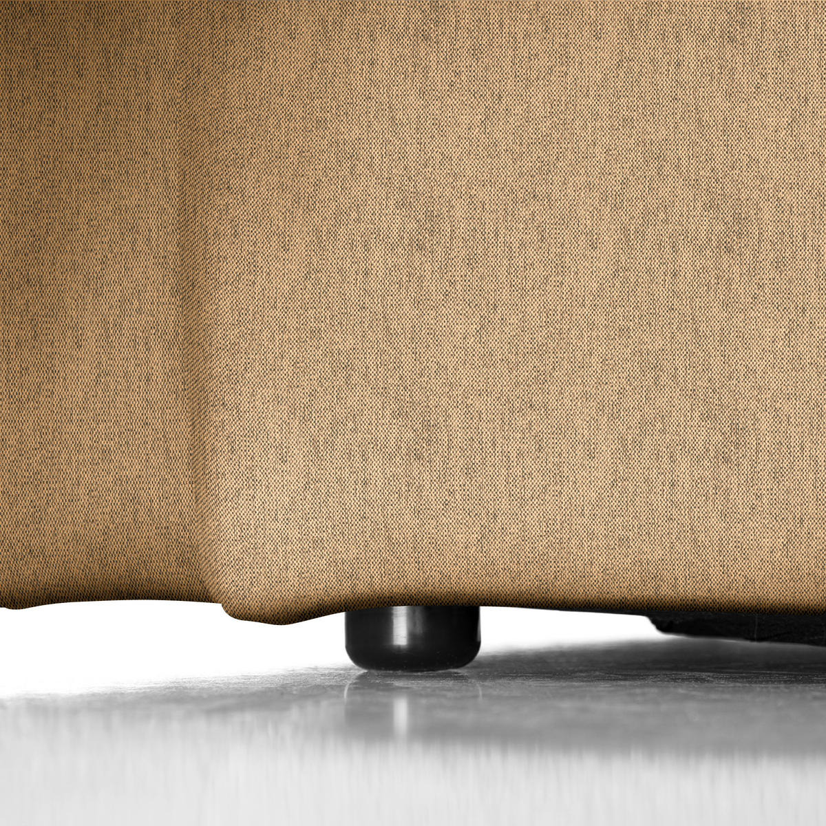 ECKSOFA Senfgelb Webstoff Rücken echt  - Senfgelb/Schwarz, Design, Kunststoff/Textil (290/171cm) - home24