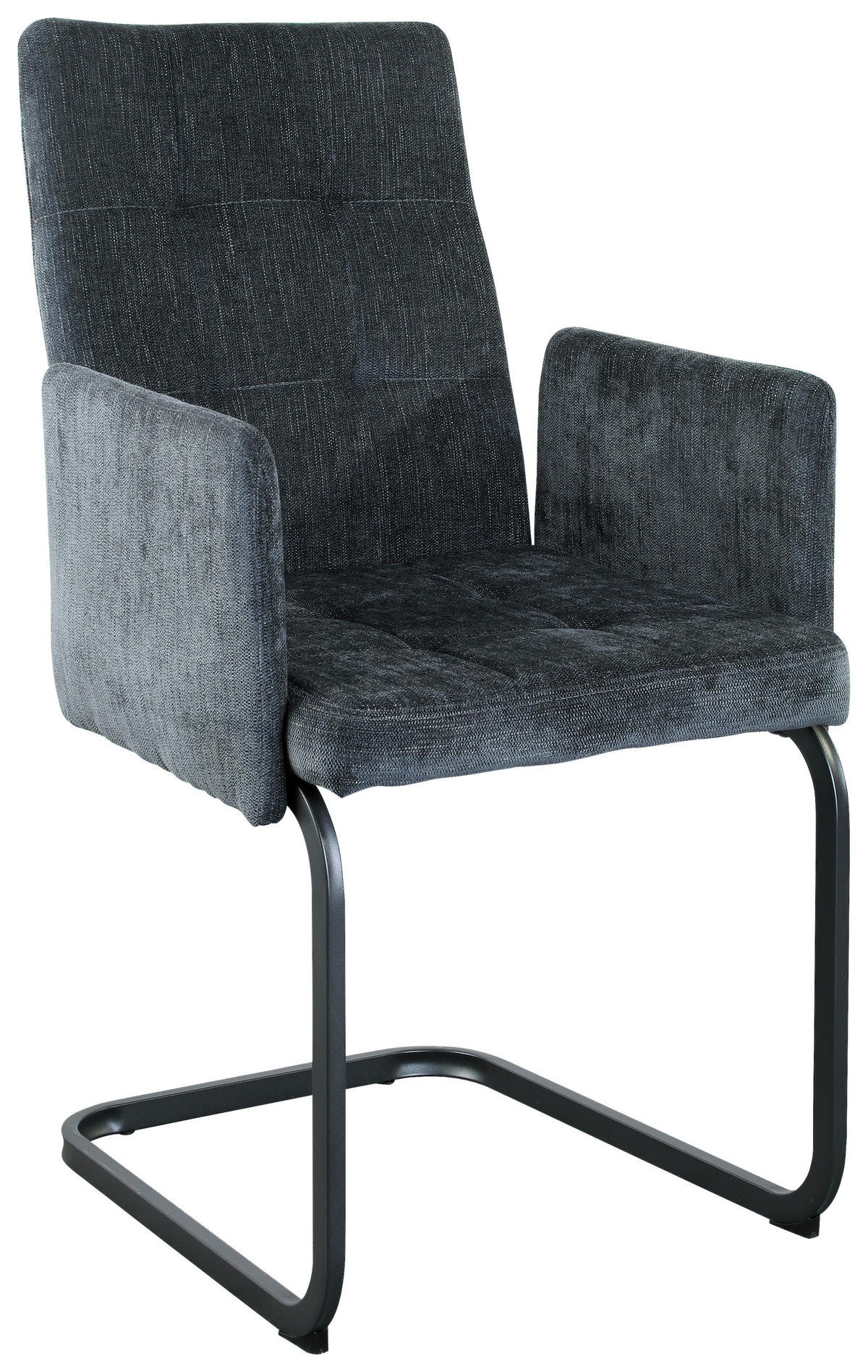 ARMLEHNSTUHL  in Eisen Webstoff  - Dunkelgrau/Schwarz, Modern, Textil/Metall (52/91/59,5cm) - MID.YOU