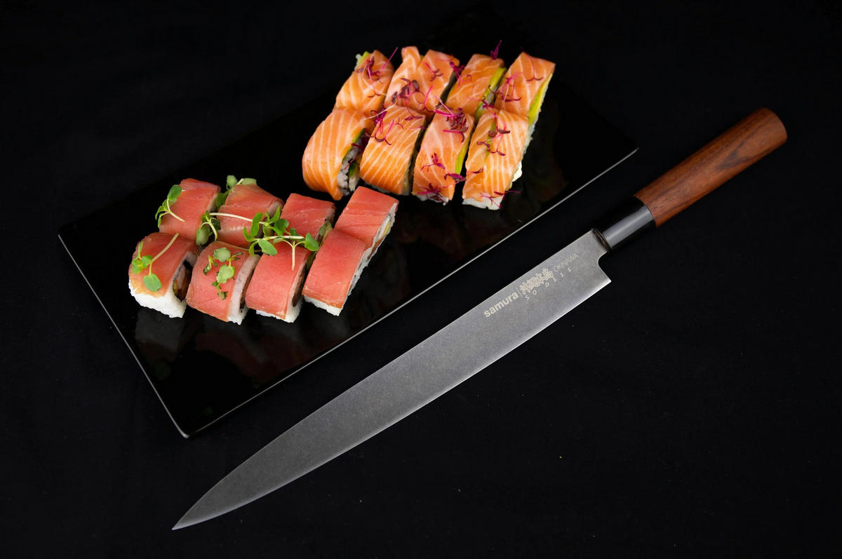 KUVARSKI NOŽ  Okinawa 42,5/4/2,3 cm           nerđajući čelik - braon/crna, Osnovno, drvo/metal (42,5/4/2,3cm) - Samura