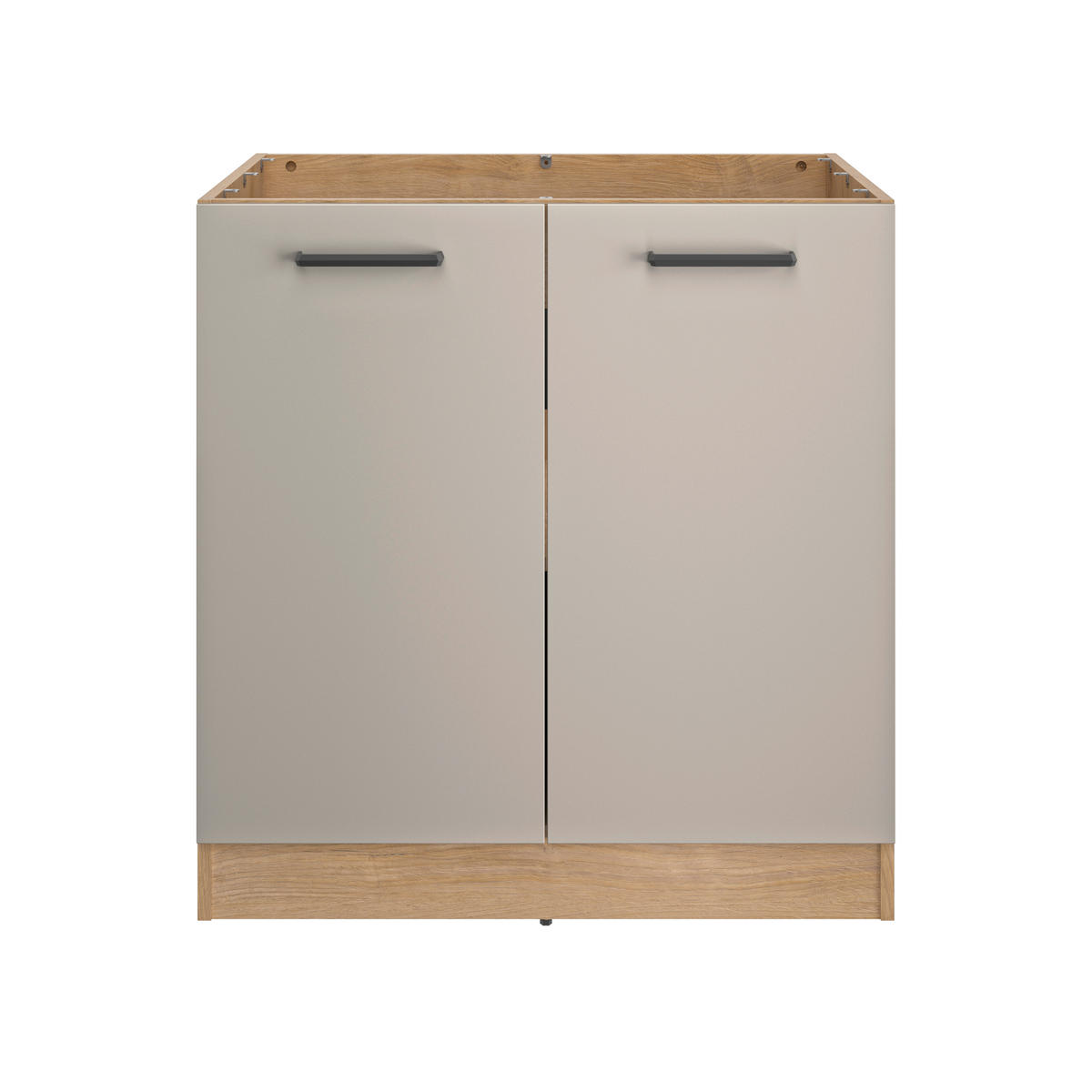 KÜCHENLEERBLOCK   in Beige, Beigebraun  - Beige/Beigebraun, Trend, Holzwerkstoff/Metall (200/211/60cm) - MID.YOU