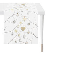 TISCHLÄUFER 46/140 cm  - Beigebraun/Weiß, Design, Textil (46/140cm) - Apelt